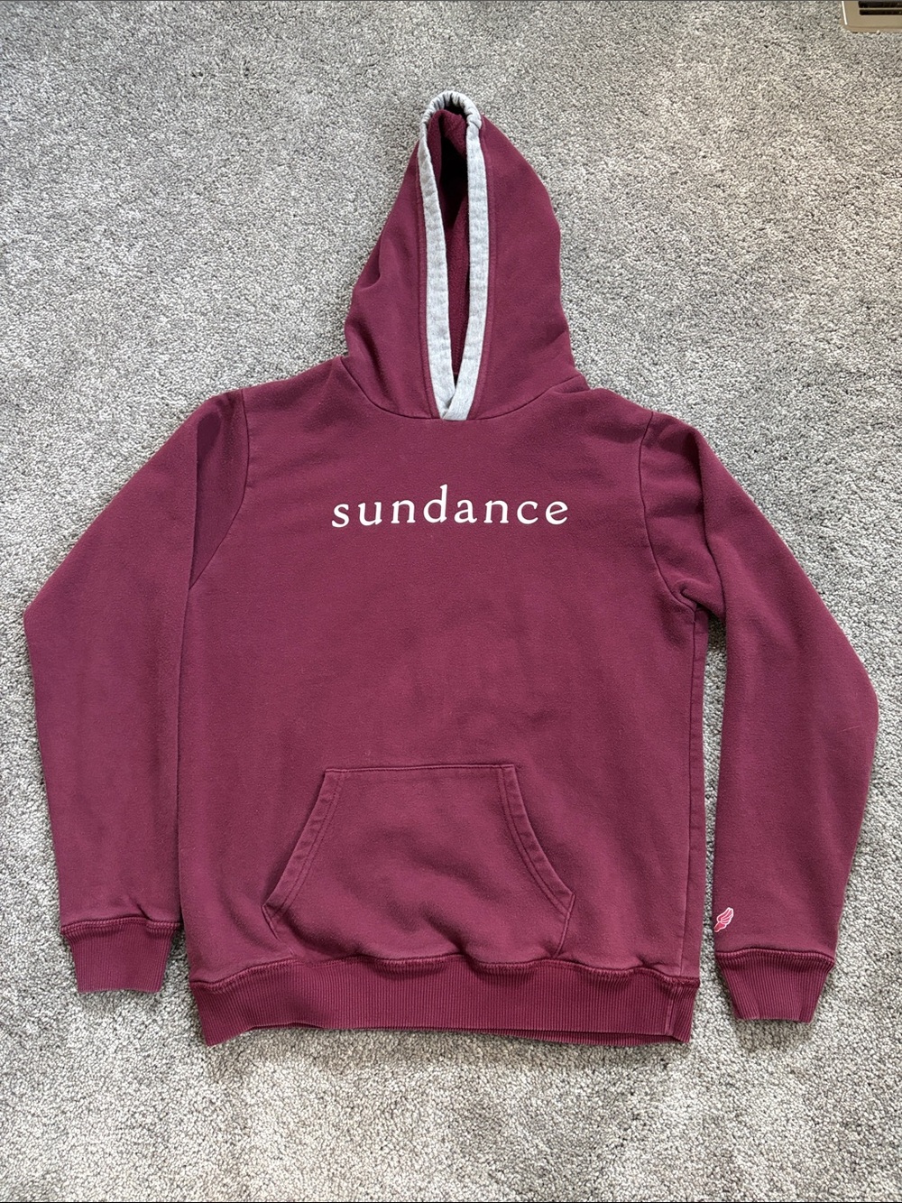 Sundance Maroon Sweatshirt with Contrast Hood Trim - Women’s Small / Kids XL